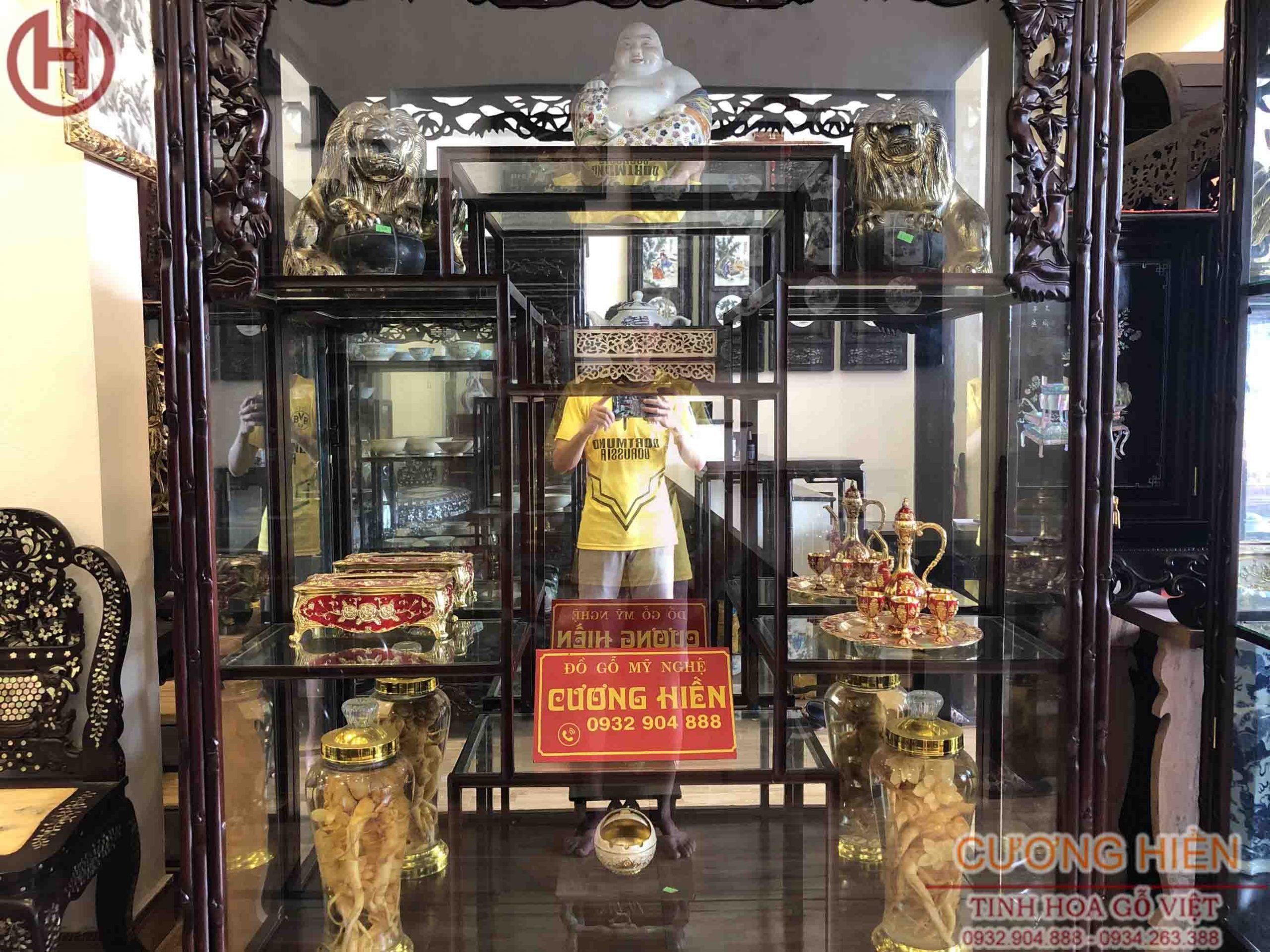 Hình ảnh tủ bày đồ chạm trúc nho 01 Hình ảnh tủ bày đồ chạm trúc nho 01