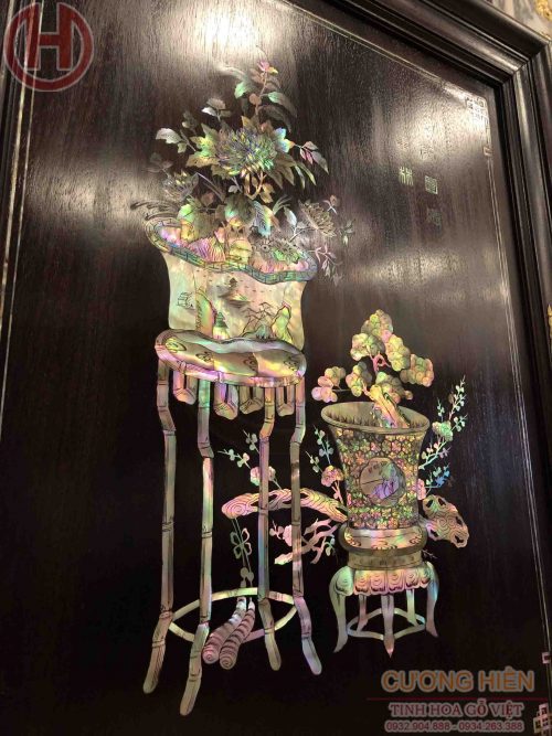 Tu Binh tea cabinet with bird's nest