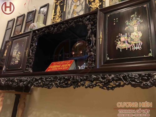 Tu Binh tea cabinet with bird's nest