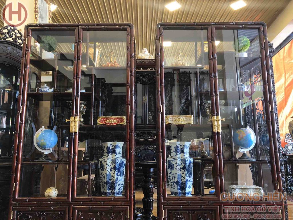 Tủ Bày Đồ Đục Chạm Kênh Bong