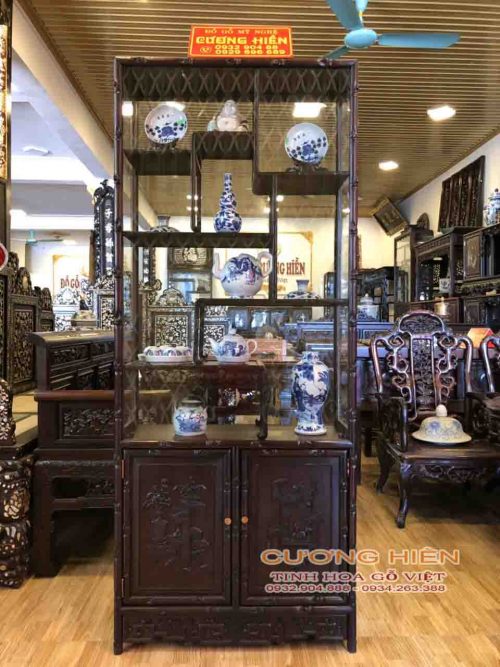 Tủ Trúc Bày Đồ Chạm Tứ Diện