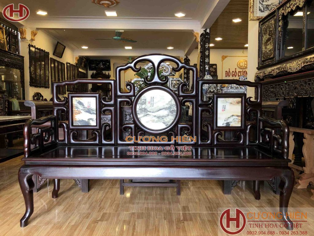 bộ ghế móc mỏ gỗ gụ 8 món