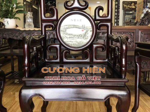 bộ ghế móc mỏ gỗ gụ 8 món