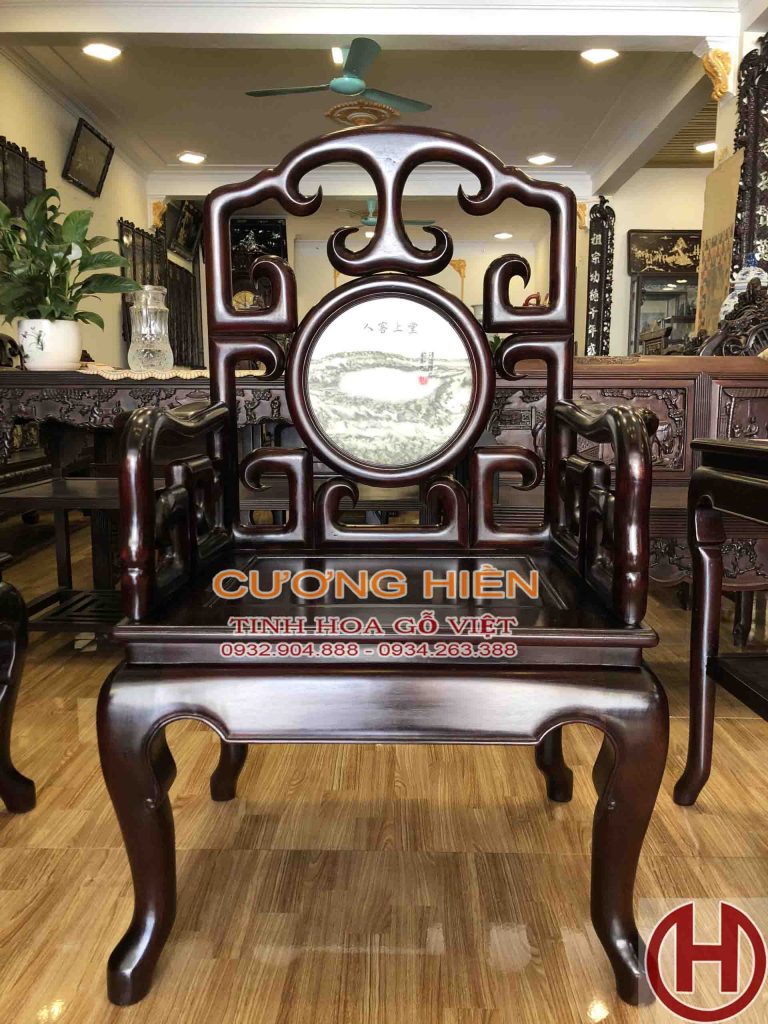 bộ ghế móc mỏ gỗ gụ 8 món