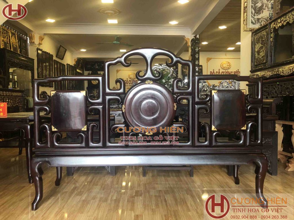 bộ ghế móc mỏ gỗ gụ 8 món