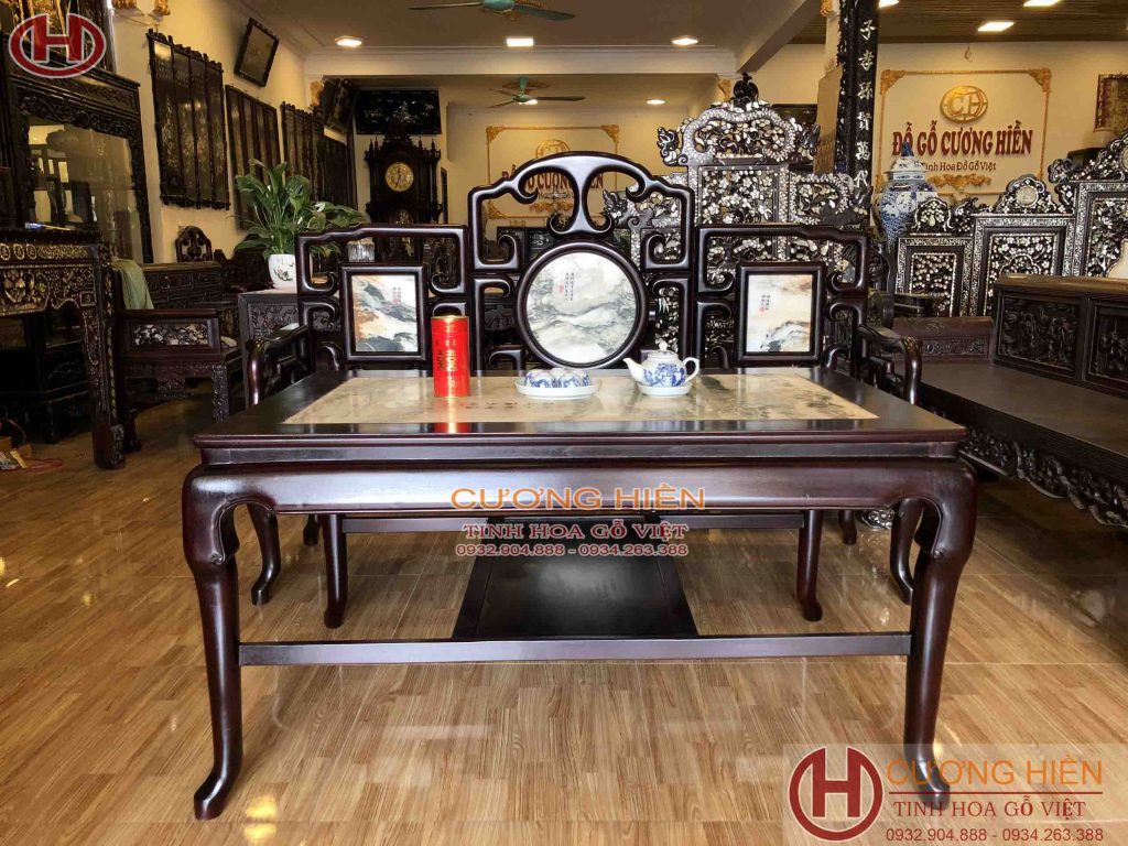 bộ ghế móc mỏ gỗ gụ 8 món