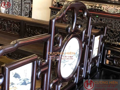 bộ ghế móc mỏ gỗ gụ 8 món