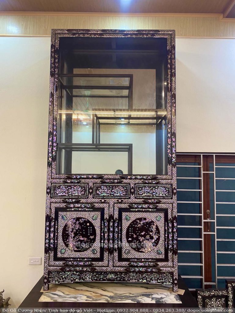 CẶ TỦ BÀY ĐỒ KHẢM ỐC ĐỎ LỬA | mã số 204007