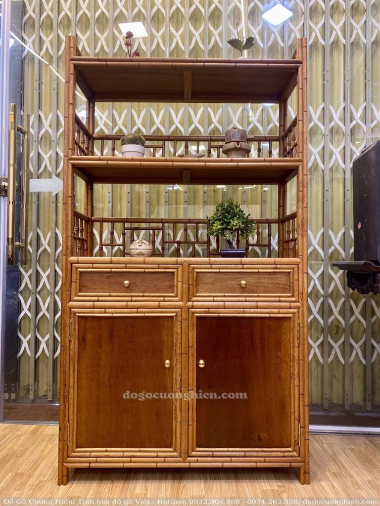 Tủ Bày Đồ Trơn Gỗ Gụ Tự Nhiên / mã số  204008