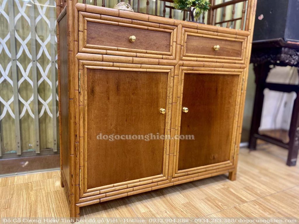 Tủ Bày Đồ Trơn Gỗ Gụ Tự Nhiên / mã số 204008