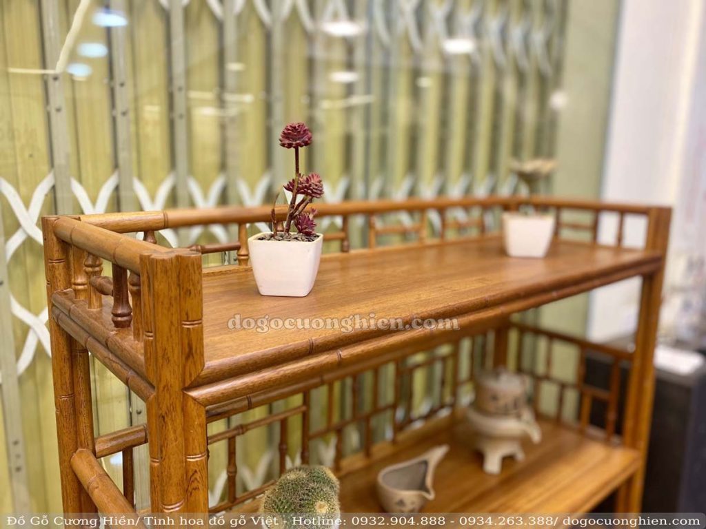 Tủ Bày Đồ Trơn Gỗ Gụ Tự Nhiên / mã số 204008