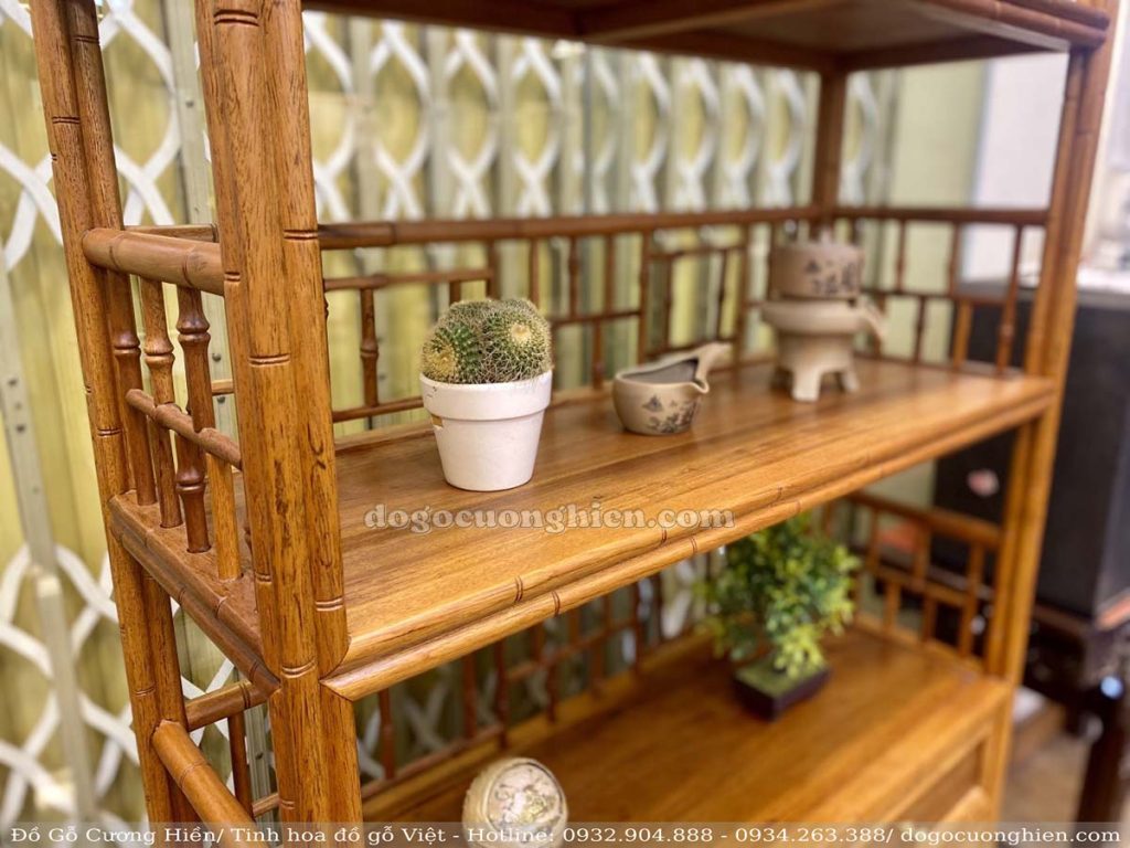 Tủ Bày Đồ Trơn Gỗ Gụ Tự Nhiên / mã số 204008